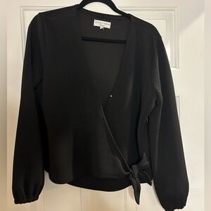 Madewell side tie wrap front crepe top